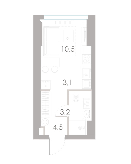 Студия, 21 м² — ЖК «River Park Кутузовский»