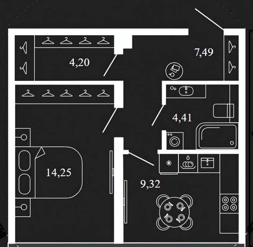 1-комн., 40 м² — ЖК «Новая, 11»