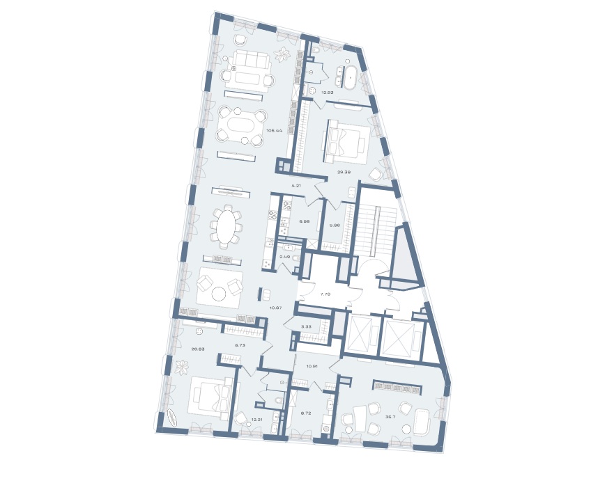 5-комн., 296 м² — ЖК «Дом Соболева»